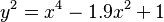 y^2=x^4-1.9x^2+1