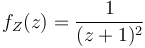 f_Z(z) = \frac{1}{(z + 1)^2}