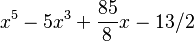 x^5-5x^3+\frac{85}{8}x-13/2 