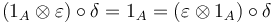 (1_A \otimes \varepsilon) \circ \delta =1_A = (\varepsilon \otimes 1_A) \circ \delta