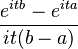 \, \frac{e^{itb} - e^{ita}}{it(b-a)}