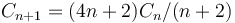 C_{n+1} = (4n+2)C_n/(n+2)