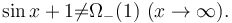 \sin x+1\not=\Omega_-(1)\ (x\rightarrow\infty).