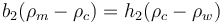  {b_2(\rho_m-\rho_c)} = {h_2(\rho_c-\rho_w)} 