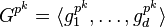 G^{p^k} = \langle g_1^{p^k},\ldots,g_d^{p^k}\rangle