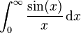 \int_0^\infty\frac{\sin(x)}{x}\,\mathrm{d}x