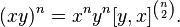 (xy)^n = x^n y^n [y,x]^{\binom{n}{2}}.