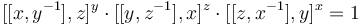 [[x, y^{-1}], z]^y\cdot[[y, z^{-1}], x]^z\cdot[[z, x^{-1}], y]^x = 1