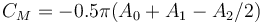  \ C_M = - 0.5 \pi (A_0+A_1-A_2/2)