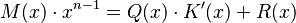 M(x) \cdot x^{n-1} = Q(x) \cdot K'(x) + R(x)