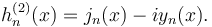 h_n^{(2)}(x) = j_n(x) - i y_n(x). \, 