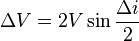 \Delta V = 2 V \sin \frac{\Delta i}{2}