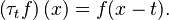 \left (\tau_t f \right )(x) = f(x - t).