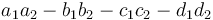 a_1a_2 - b_1b_2 - c_1c_2 - d_1d_2