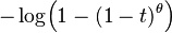 -\log\!\left(1-(1-t)^\theta\right)