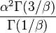 \frac{\alpha^2\Gamma(3/\beta)}{\Gamma(1/\beta)}