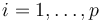 i=1,\dots,p