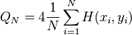 Q_N = 4 \frac{1}{N}\sum_{i=1}^N H(x_{i},y_{i})