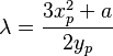 \lambda = \frac{3x_p^2 + a}{2y_p}