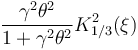 \frac{\gamma^2 \theta^2}{1+\gamma^2 \theta^2}K_{1/3}^2(\xi)