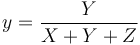 y = \frac{Y}{X+Y+Z}