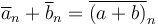 \overline{a}_n + \overline{b}_n = \overline{(a + b)}_n