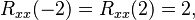 R_{xx}(-2)= R_{xx}(2)=2,