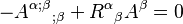  -{A^{\alpha ; \beta}}_{; \beta} + {R^{\alpha}}_{\beta} A^{\beta} = 0 