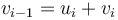 v_{i-1} = u_i + v_i