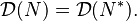 \qquad\mathcal{D}(N)=\mathcal{D}(N^*).