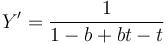 Y ' = \frac {1} {1 - b + bt - t}