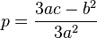 p=\frac{3ac-b^2}{3a^2}