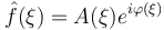 \hat f(\xi) = A(\xi) e^{i\varphi(\xi)}