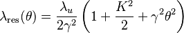 \lambda_\text{res}(\theta)=\frac{\lambda_u}{2\gamma^2}\left ( 1+\frac{K^2}{2}+\gamma^2\theta^2 \right )