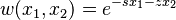 w(x_1,x_2)=e^{-s x_1-z x_2}