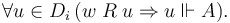 \forall u\in D_i\,(w\;R\;u\Rightarrow u\Vdash A).