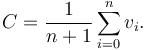 C = \frac{1}{n+1}\sum_{i=0}^n v_i.