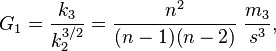 
    G_1 = \frac{k_3}{k_2^{3/2}} = \frac{n^2}{(n-1)(n-2)}\; \frac{m_3}{s^3} ,
  