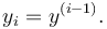 y_i = y^{(i-1)}.\!