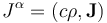 J^{\alpha} = ( c\rho, \mathbf{J} ) 