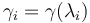 \gamma_i = \gamma(\lambda_i)