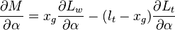 \frac{\partial M}{\partial \alpha}=x_g\frac{\partial L_w}{\partial \alpha}-(l_t-x_g)\frac{\partial L_t}{\partial \alpha} 