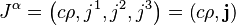 J^\alpha = \left(c \rho, j^1 , j^2 , j^3 \right) = \left(c \rho, \mathbf{j} \right)