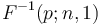 F^{-1}(p;n,1)