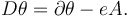  D\theta = \partial \theta - e A.\,