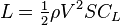 L = \tfrac12 \rho V^2 S C_L