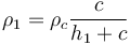  \rho_1 = \rho_c \frac{c}{h_1+c} 