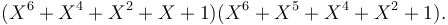 (X^6+X^4+X^2+X+1)(X^6+X^5+X^4+X^2+1).