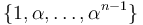 \{1, \alpha, \dots, \alpha^{n-1}\}