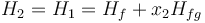 H_{2}=H_{1}=H_{f}+x_{2}H_{fg} \,